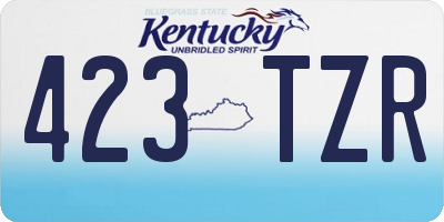 KY license plate 423TZR
