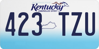 KY license plate 423TZU