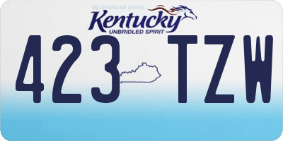 KY license plate 423TZW