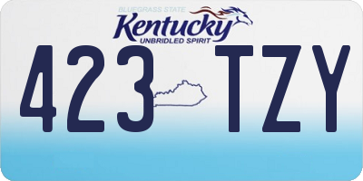 KY license plate 423TZY