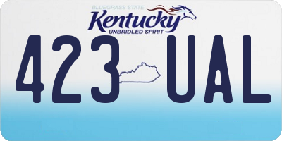 KY license plate 423UAL