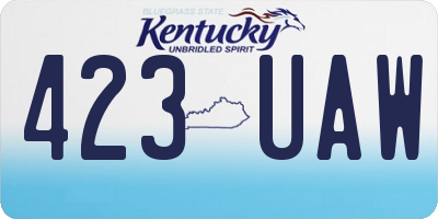 KY license plate 423UAW