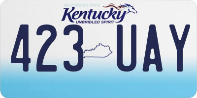 KY license plate 423UAY