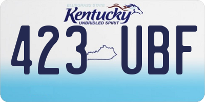 KY license plate 423UBF