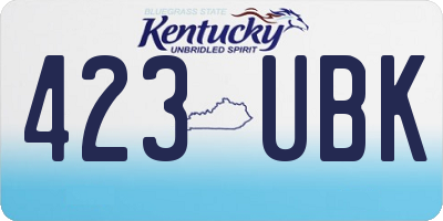 KY license plate 423UBK