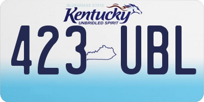 KY license plate 423UBL