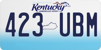 KY license plate 423UBM