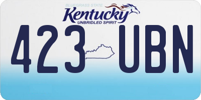 KY license plate 423UBN