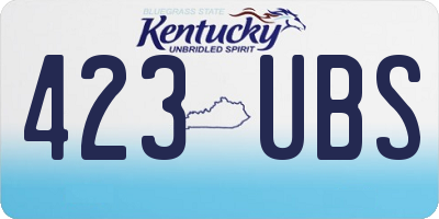 KY license plate 423UBS