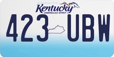 KY license plate 423UBW