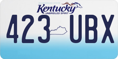 KY license plate 423UBX