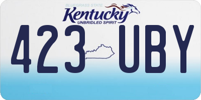 KY license plate 423UBY