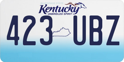KY license plate 423UBZ