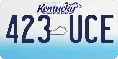 KY license plate 423UCE