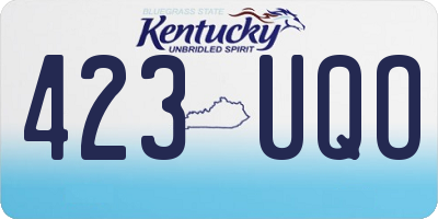KY license plate 423UQO
