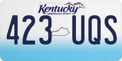 KY license plate 423UQS