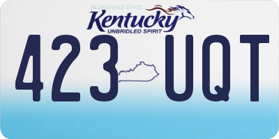 KY license plate 423UQT