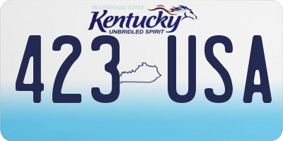 KY license plate 423USA