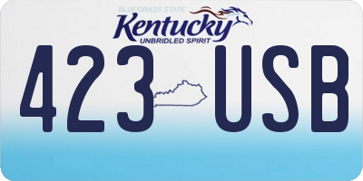KY license plate 423USB