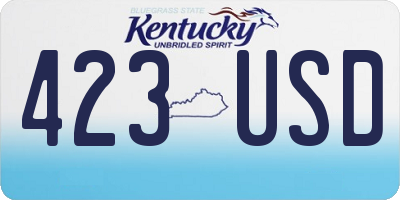 KY license plate 423USD