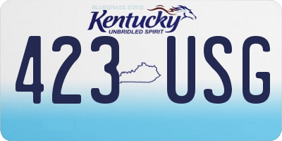 KY license plate 423USG