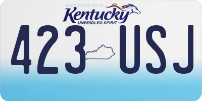 KY license plate 423USJ