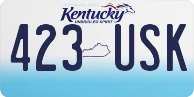 KY license plate 423USK