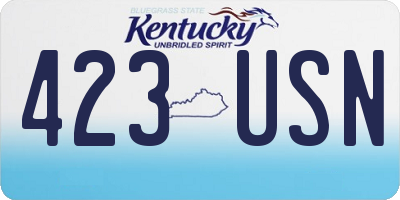 KY license plate 423USN