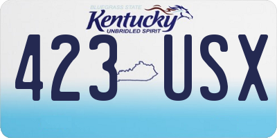 KY license plate 423USX