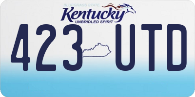 KY license plate 423UTD