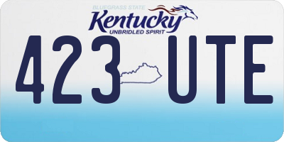 KY license plate 423UTE