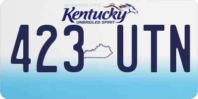 KY license plate 423UTN