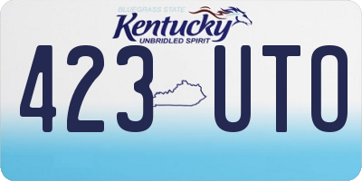 KY license plate 423UTO