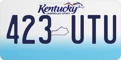 KY license plate 423UTU