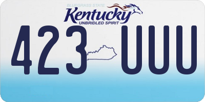 KY license plate 423UUU