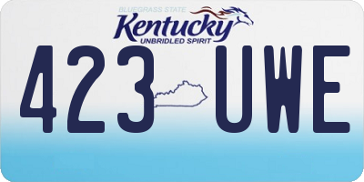 KY license plate 423UWE