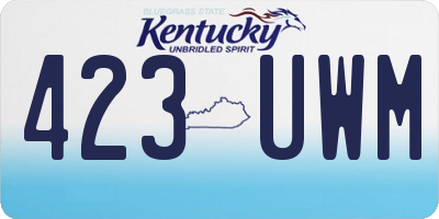 KY license plate 423UWM