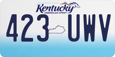KY license plate 423UWV