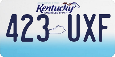 KY license plate 423UXF