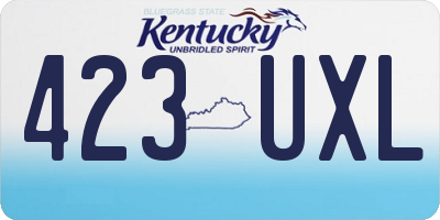 KY license plate 423UXL