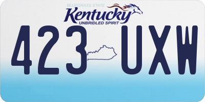 KY license plate 423UXW