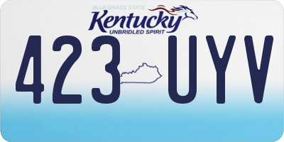 KY license plate 423UYV