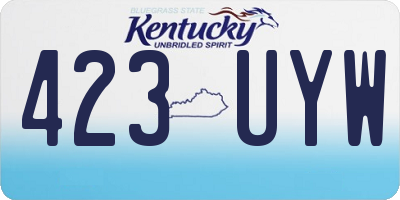 KY license plate 423UYW
