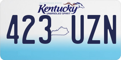 KY license plate 423UZN