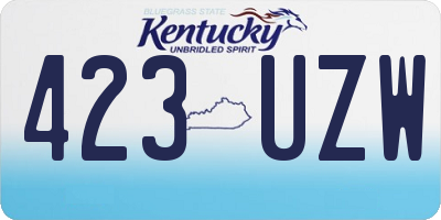 KY license plate 423UZW