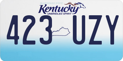 KY license plate 423UZY