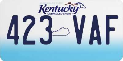KY license plate 423VAF