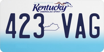 KY license plate 423VAG