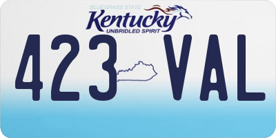 KY license plate 423VAL