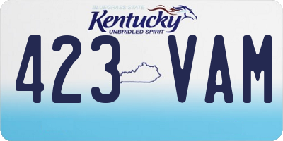 KY license plate 423VAM